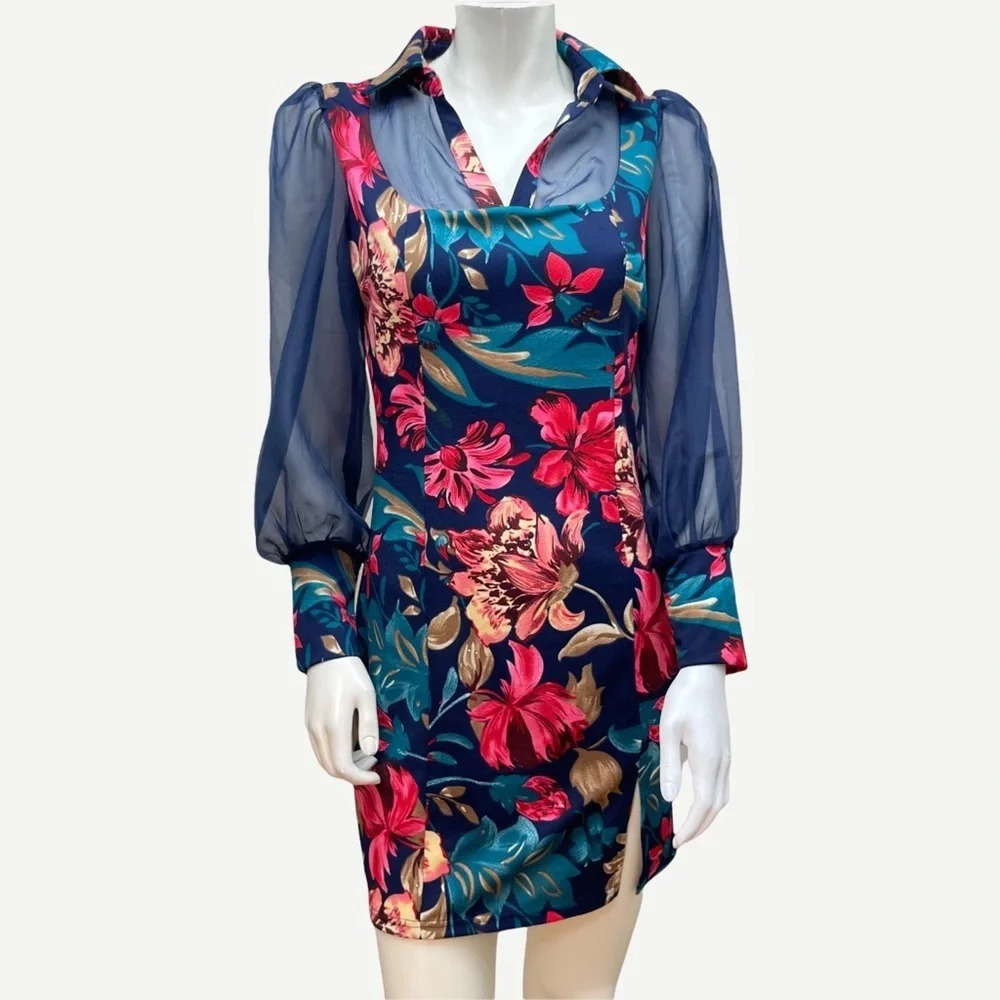5/$20 Shein floral long sleeve dress M
